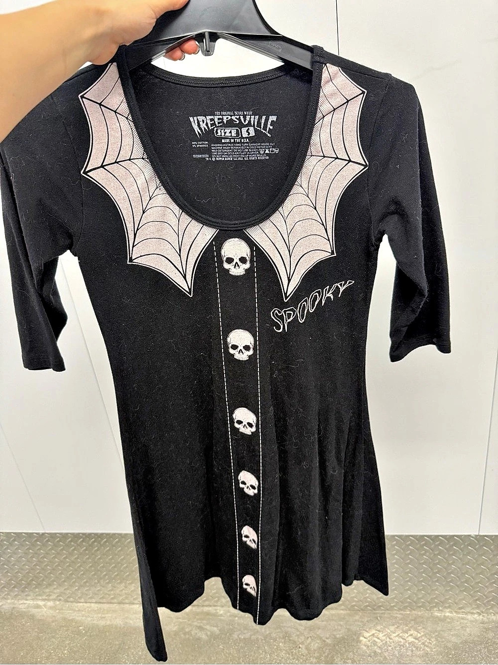 WeePeeWillie Spiderweb Skull Dress Mini Dress Size S